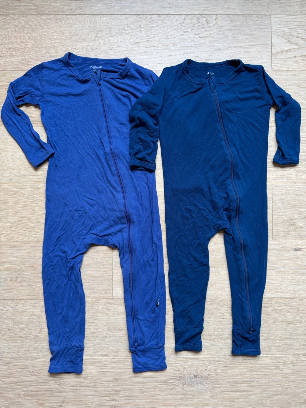 Kyte Baby Bamboo Zip Romper Pajama Bundle 2T 3T Blue